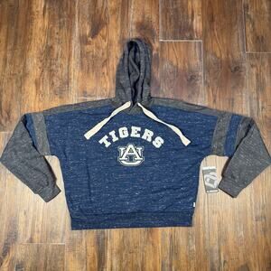 Colosseum Auburn Tigers Cropped Speckled Pullover hoodie NAVY embroidered SMALL